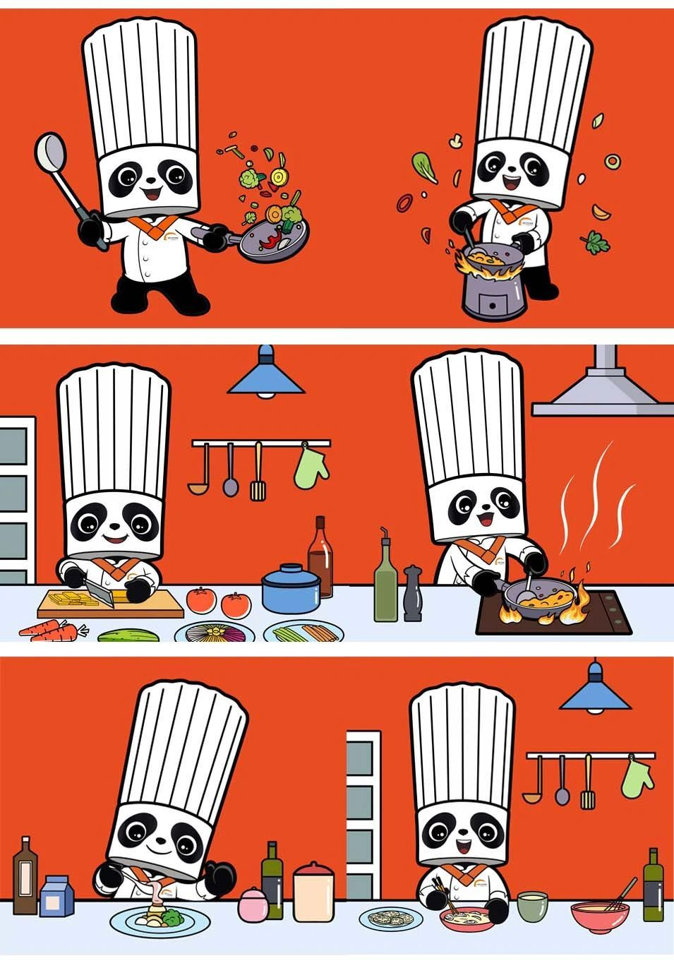 新东方烹饪品牌IP形象熊猫厨师长来啦！ 